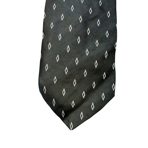 Bruno Piattelli Other - Bruno Piattelli Mens Silk Tie Black White Diamond Geometric Extra Long USA Made